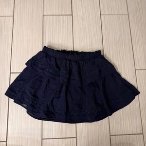 Navy Layered Skirt Lace Trim 100% cotton